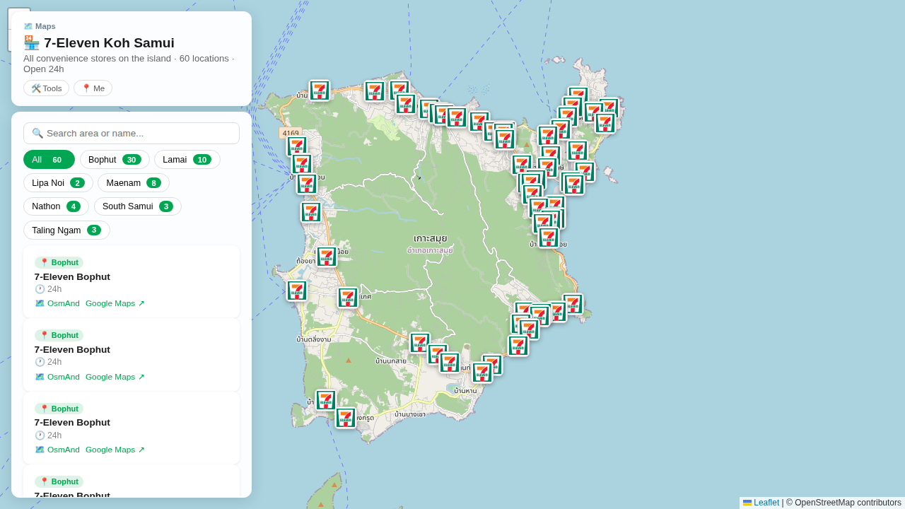 711 Samui Map App Screenshot